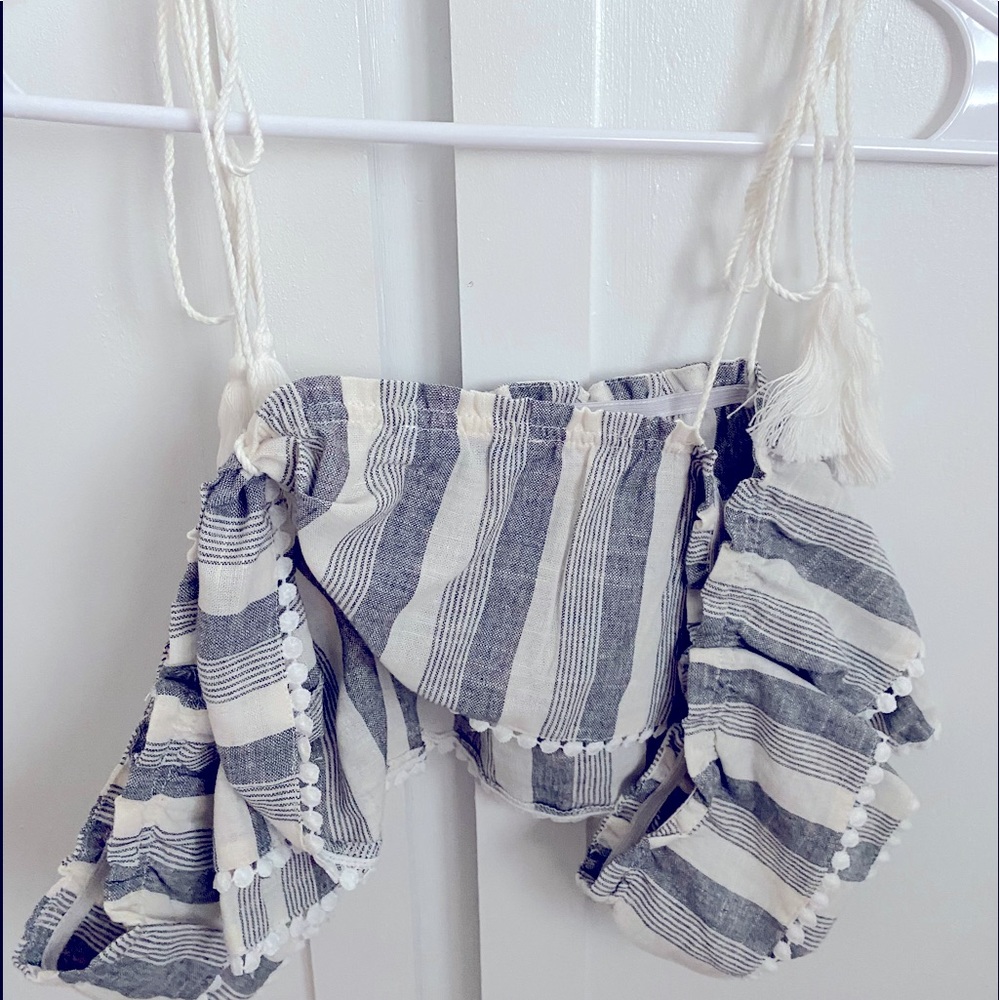 Striped crop top with tie straps